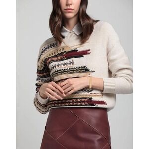 RAG & BONE Annalise Fair Isle Crewneck Sweater Wool Cashmere Blend Size S/P